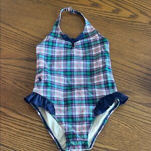 Plaid Kids Swimwear with Ruffle Trim/8